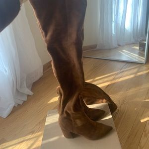 Steve Madden Nifty Pointed Toe Over The Knee Cognac size 6